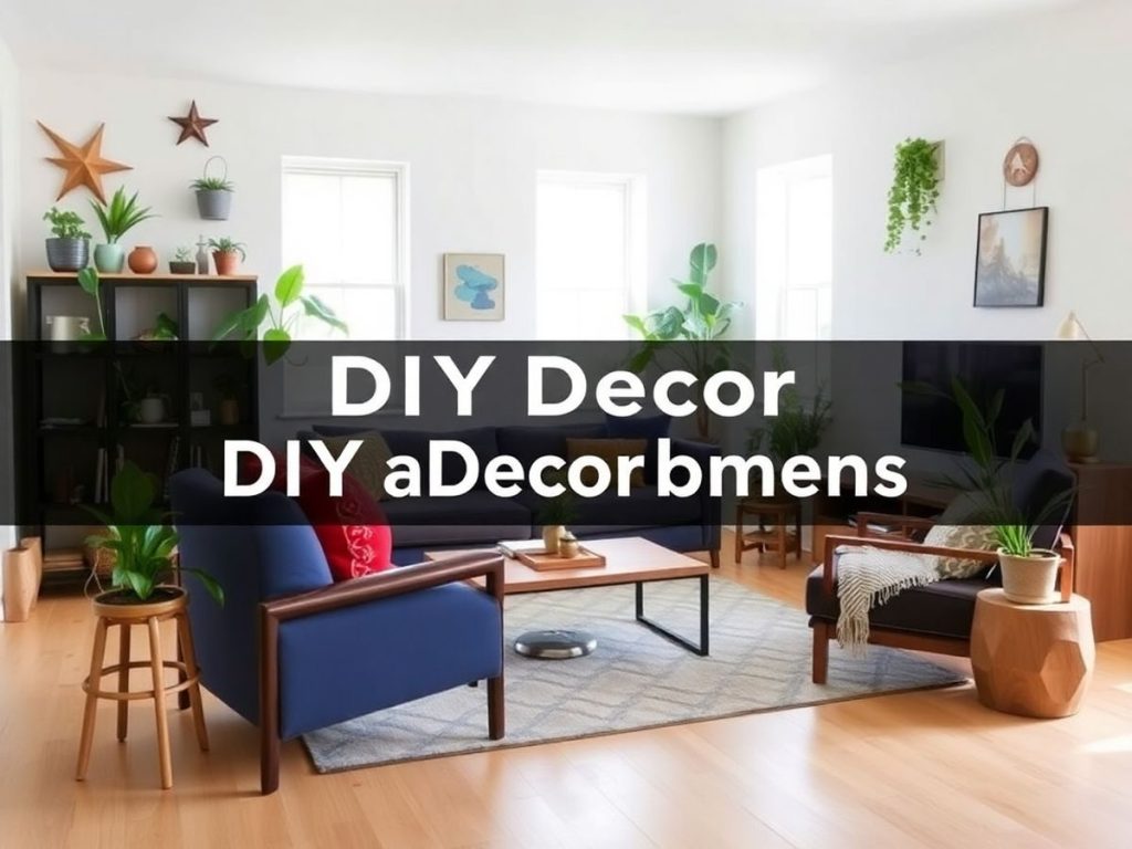 Spațiu modern cu decor DIY și elemente unice.
